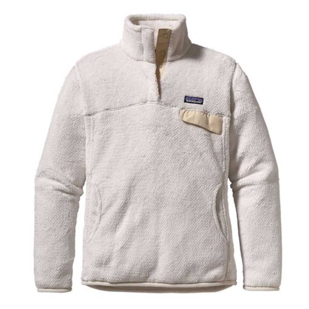Cream Patagonia Quarter Button Up Pullover